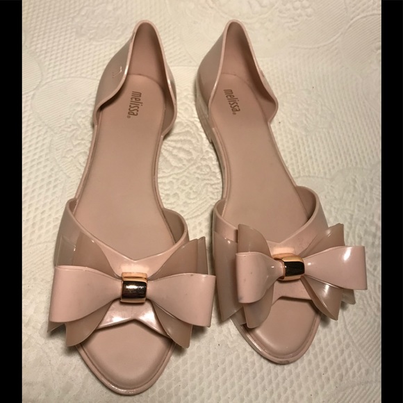 jelly peep toe flats